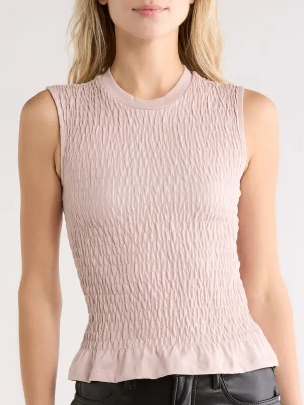 AllSaints Ode Sleeveless Peplum Top Mauve Chalk XS NWT